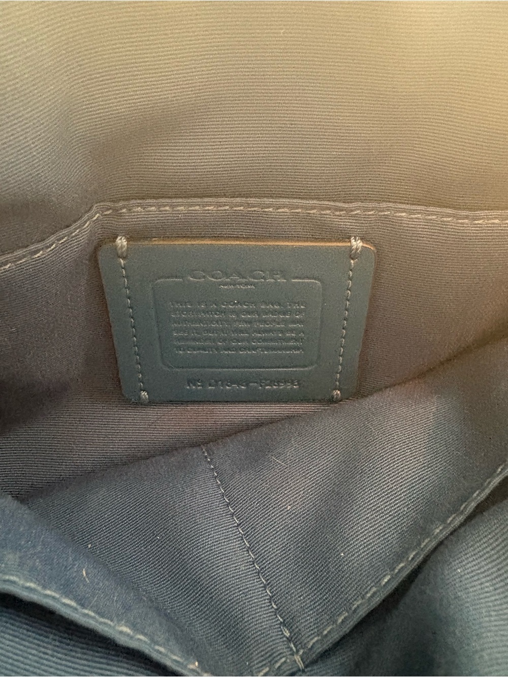 Coach Blue Pebbled Leather Sachet Bag - Picture 7 of 7